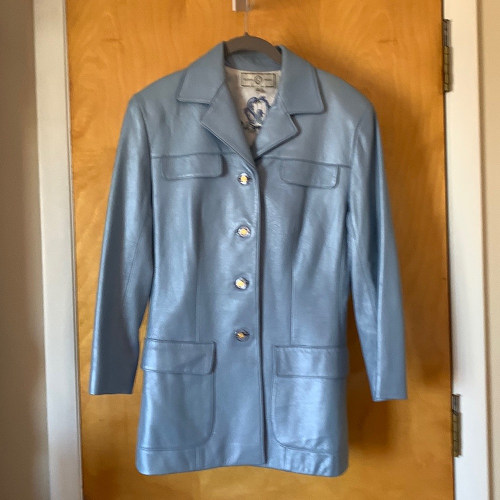 Saint John leather jacket size petite